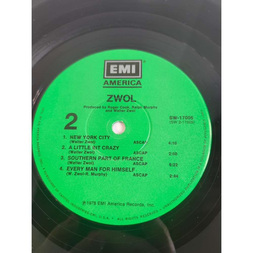 Zwol Self-Titled Vinyl LP 1978 EMI America SW-17005 Call Out My Name Rock - Picture 7 of 8